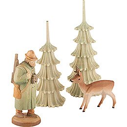 3-Tier Pyramid - Forest Theme - Ore Mountain Forest People - 105 cm / 41.3 inch