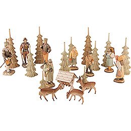 4-Tier Pyramid - Ore Mountain Forest People - with Mine in Base - 145 cm / 57.1 inch