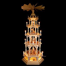 4-Tier Pyramid - Nativity - with Mine in Base - 145 cm / 57.1 inch
