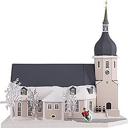 Lighted House Church Olbernhau with Carolers - 36 cm / 14.2 inch