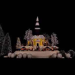 Lighted House Christmas Market - 26 cm / 10.2 inch