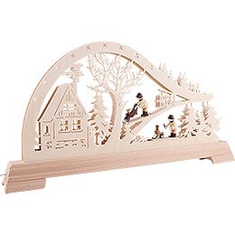 Candle Arch - Forest Cabin with Woodsmen - 65x32 cm / 25.6x12.6 inch