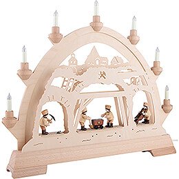 Candle Arch - Mining with Figurines - 48x42 cm / 18.9x16.5 inch