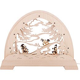Candle Arch - Sledding Hill with Figurines - 48x37 cm / 18.9x14.6 inch