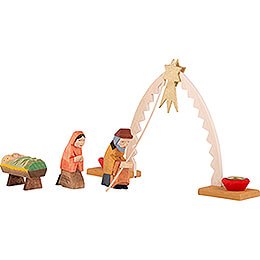 Holy Family with Arch, Set of Four - 9,5 cm / 3.7 inch