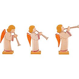 Angels with Flute, Set of Three - 5,5 cm / 2.2 inch