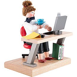 Räuchermännchen Frau am Schreibtisch - 20 cm