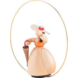 Schaarschmidt Hat Lady with Umbrella in Ring - 6 cm / 2.4 inch