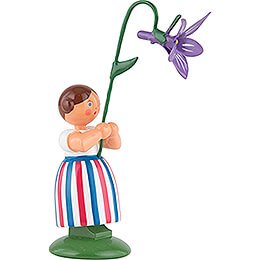 Meadow Flower Girl with Violet - 11 cm / 4.3 inch