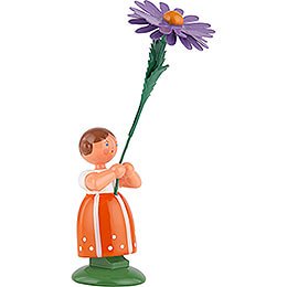 Meadow Flower Girl with Aster - 11 cm / 4.3 inch