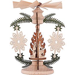 1-Tier Thermic Pyramid - Branch Snowflake - Nativity - 13 cm / 5.1 inch