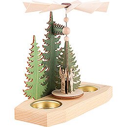 1-Tier Pyramid - Fir Trees - Miner, Angel and Smoker - 16,5 cm / 6.5 inch