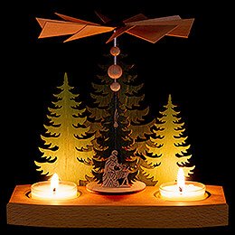 1-Tier Pyramid - Fir Trees - Nativity - 16,5 cm / 6.5 inch