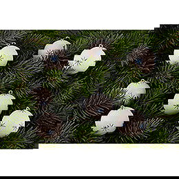 Christbaumkugeln in Spanschachtel wei - 11,5 cm