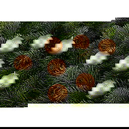 Christbaumkugeln in Spanschachtel golden - 11,5 cm