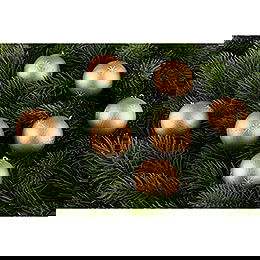 Christbaumkugeln in Spanschachtel golden - 13 cm
