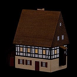 Lighted House Farmhouse with Annex - 9,1 cm / 3.6 inch