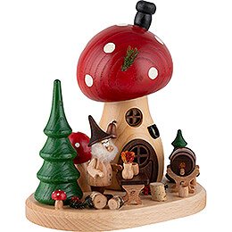 Smoker - Mushroom Hut - Pub with Gnome - 15 cm / 5.9 inch