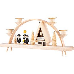 Candle Arch - Ski Lodge with Carolers - 33x15 cm / 13x5.9 inch