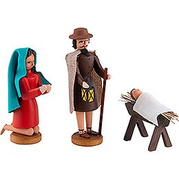 Seiffen Nativity - Holy Family - 3 pieces - 8 cm / 3.1 inch