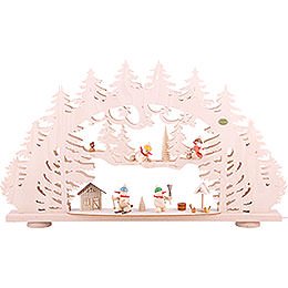 3D Candle Arch - 'A Snowman's Wonderland' - 66x40x8,5 cm / 26x16x3.3 inch