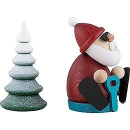 Santa with Snow-Slide and Snowy Tree  - 8,3 cm / 3.3 inch
