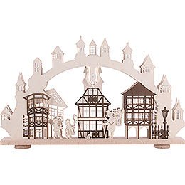3D Double Arch - Old Downtown Illuminated - 66x43x6 cm / 26x2,5x17 inch
