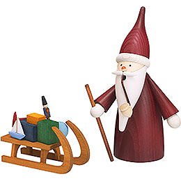 Smoker - Christmas Gnome with Sleigh - 16 cm / 6 inch