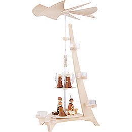 2-Tier Pyramid -, L-Shape, Nativity and Angels - 50 cm / 20 inch