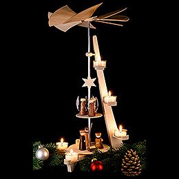2-Tier Pyramid -, L-Shape, Nativity and Angels - 50 cm / 20 inch