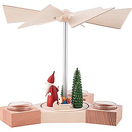 1-Tier Pyramid - Hexagonum Christmas Gnome with Sled - 20 cm / 7.9 inch