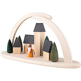 Modern Light Arch - Town with Nightwatchman Gnome - 42x21 cm / 16.5x8.3 inch