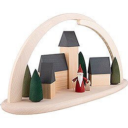 Modern Light Arch - Town with Christmas Gnome - 42x21 cm / 16.5x8.3 inch
