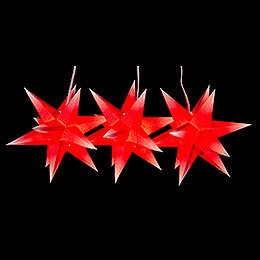 Erzgebirge-Palace Moravian Star Set of Three - Red-White - incl. Lighting - 17 cm / 6.7 inch