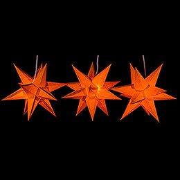 Erzgebirge-Palace Moravian Star Set of Three Orange incl. Lighting - 17 cm / 6.7 inch