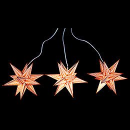 Erzgebirge-Palace Moravian Star Set of Three White with Golden Lines incl. Lighting - 17 cm / 6.7 inch