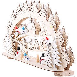 3D Candle Arch - 'Snowman' - 66x40x11,5 cm / 26x16x5 inch