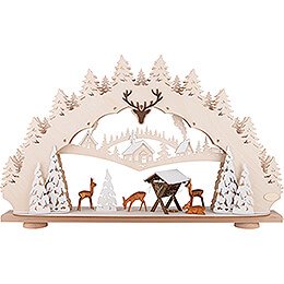 Candle Arch - Deer in the Woods (LED powered) - 66x39 cm / 26x15.4 inch
