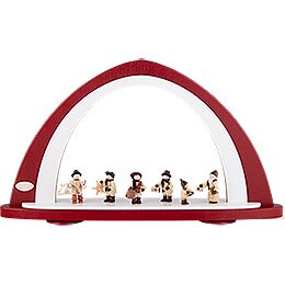 Light Arch without Figurines - Bordeaux/White - 52x29,7 cm / 20.5x11.7 inch