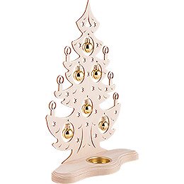 Teelichthalter Weihnachtsbaum mit goldenen Kugeln - 30,5 cm