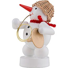 Snowman Musician with Bugle - 8 cm / 3 inch