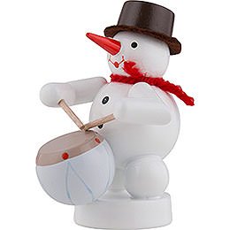 Snowman Musician with Drum - 8 cm / 3 inch
