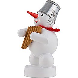 Snowman Musician with Panpipes - 8 cm / 3 inch
