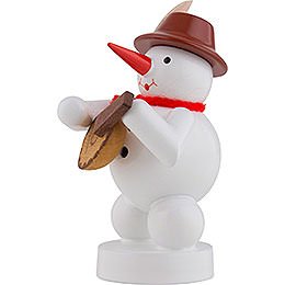 Snowman Musician with Mandolin - 8 cm / 3 inch