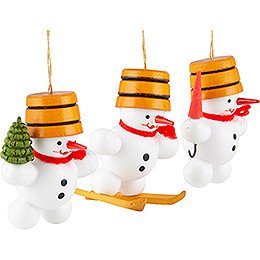 Tree Ornament - Snowman, 3 pieces - 5 cm / 2 inch