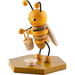 Bee with Flower Basket - 8 cm / 3.1 inch