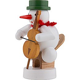 Snowman Musician with Cello - 8 cm / 3 inch