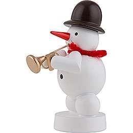 Snowman Musician with Jazz Trumpet - 8 cm / 3 inch