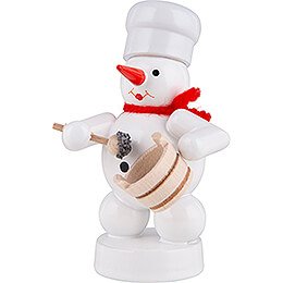 Snowman Baker with Poppy Pot and Spoon - 8 cm / 3.1 inch