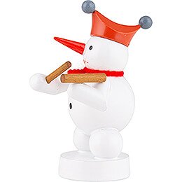 Snowman Musician with Hammered Dulcimer - 8 cm / 3.1 inch